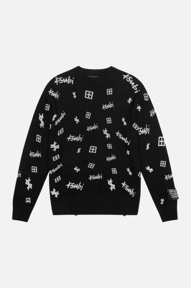 KASH BOX KNIT CREW BLACK