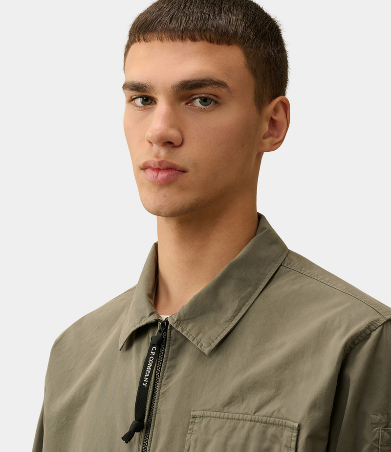 ORGANIC GABARDINE ZIPPED OVERSHIRT