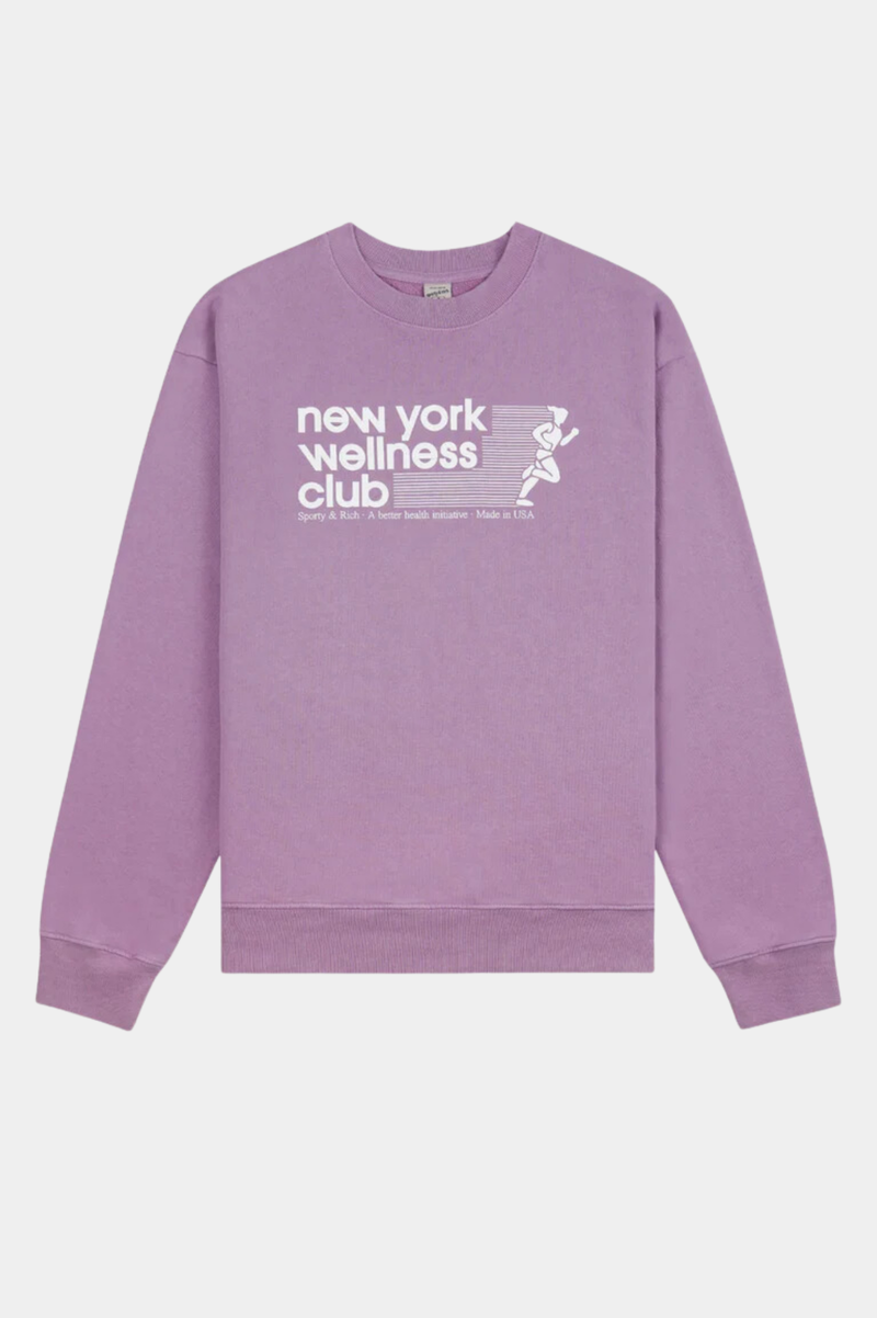 USA WELLNESS CLUB CREWNECK SOFT LAVENDER/WHITE