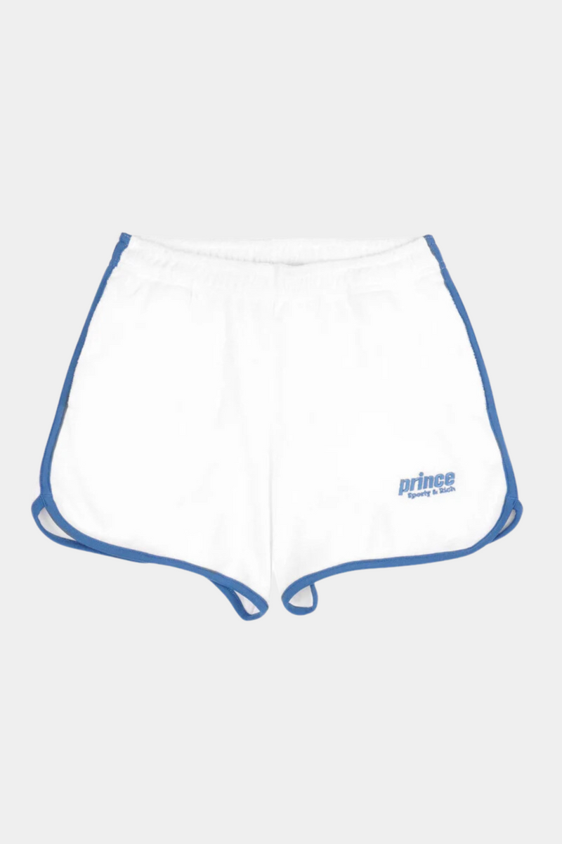 PRINCE SPORTY TERRY SHORTS WHITE LAPIS