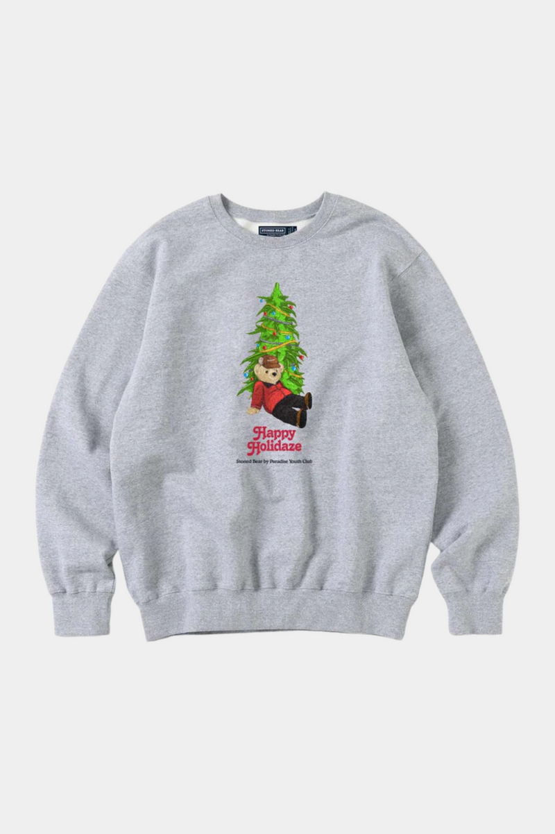 STONED BEAR HAPPY HOLIDAZE CHRISTMAS TREE SWEATSHIRT