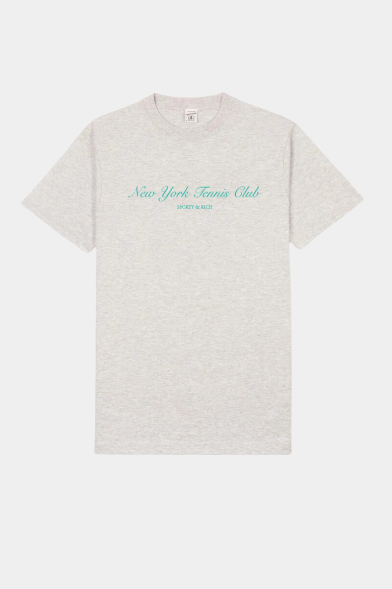 NY TENNIS CLUB T-SHIRT HEATHER GRAY/CARIBBEAN