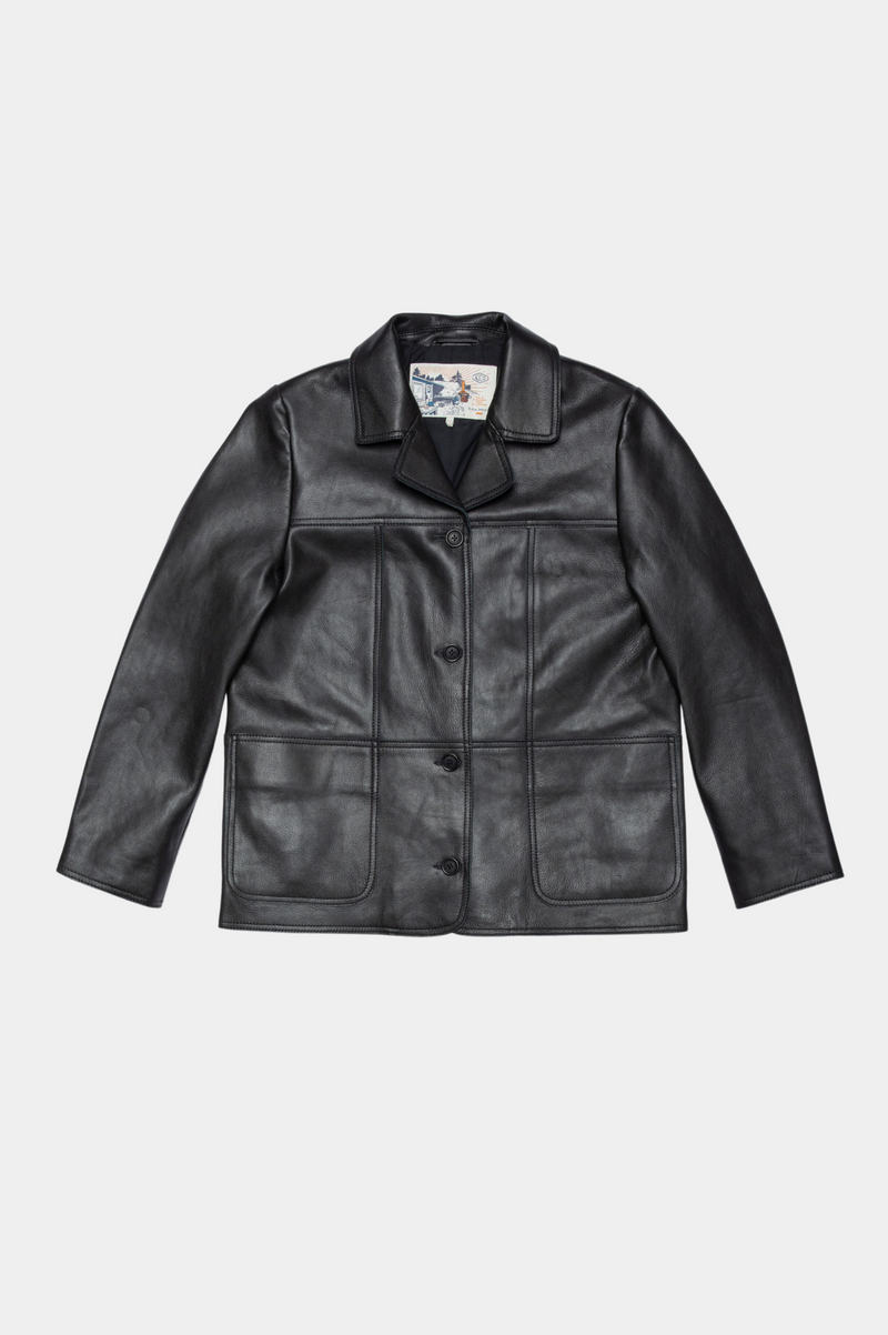 SAGA LEATHER BLAZER BLACK