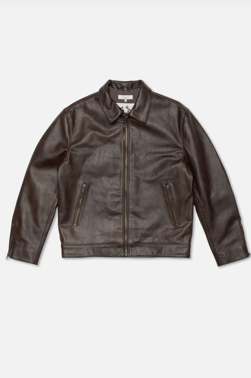 EDDY RIDER LEATHER JACKET BROWN