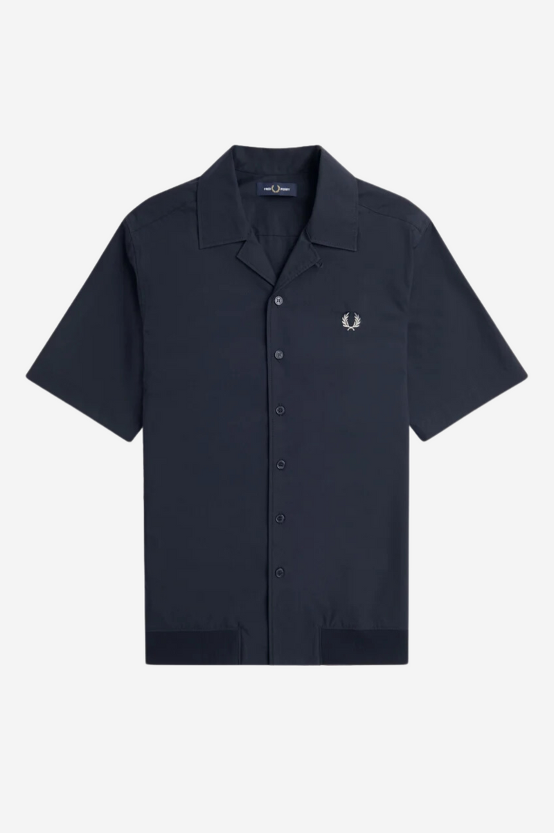 RIBBED HEM REVERE COLLAR SHIRT