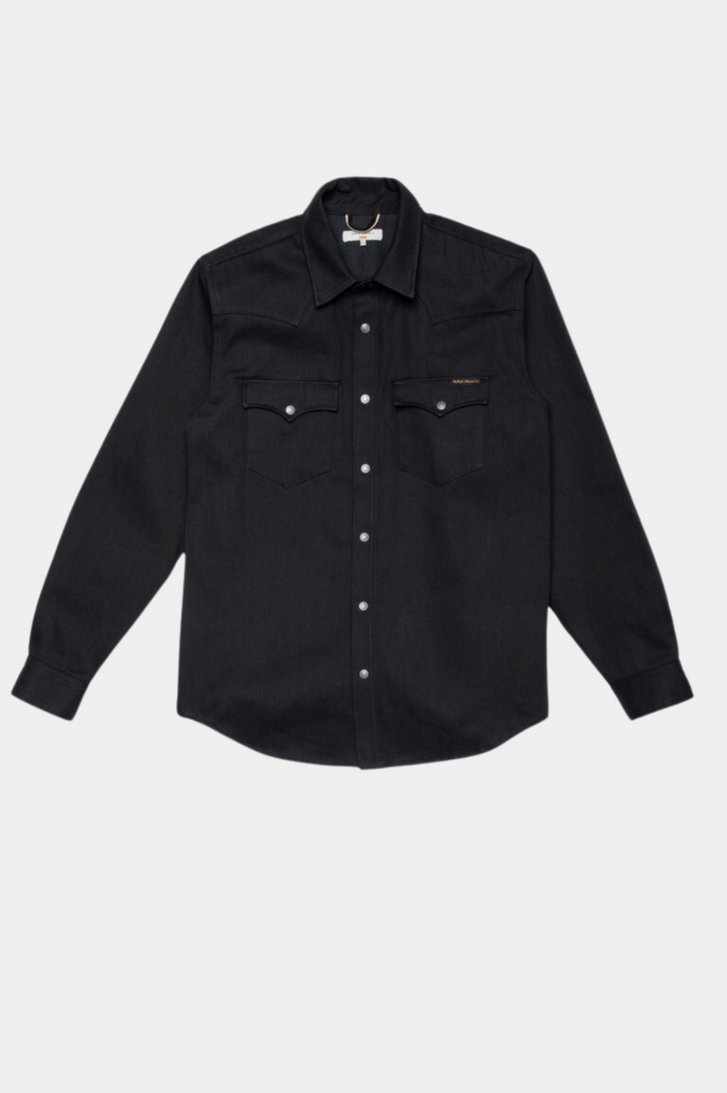 GEORGE SELVAGE DENIM SHIRT DRY BLACK