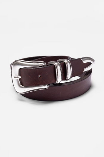 WESTERN SILVER BELT DARK BROWN