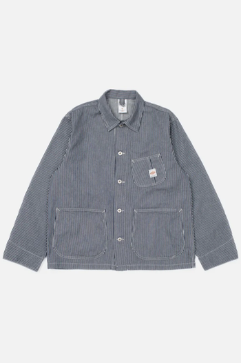 HOWIE HICKORY CHORE JACKET BLUE / OFFWHITE