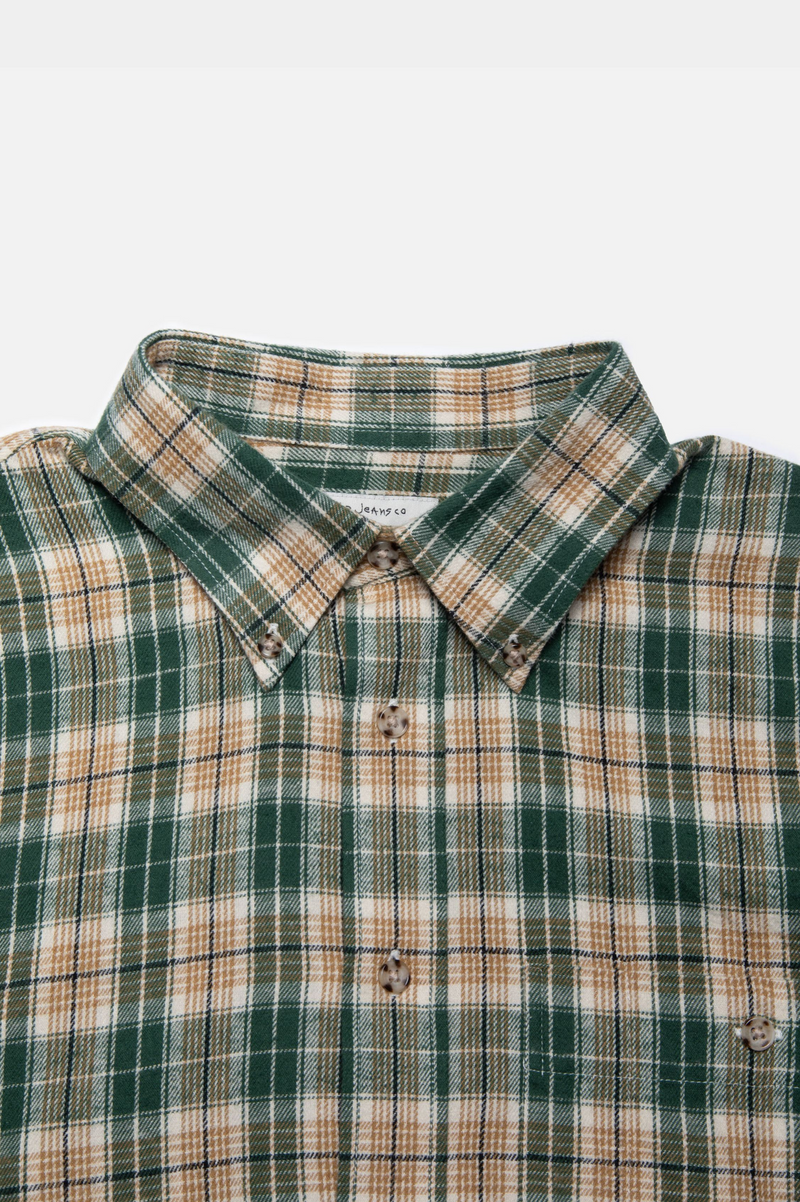 JULIAN FARMERS CHECK SHIRT RACING GREEN