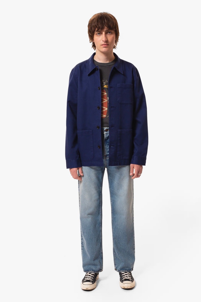 BARNEY WORKER JACKET MID BLUE