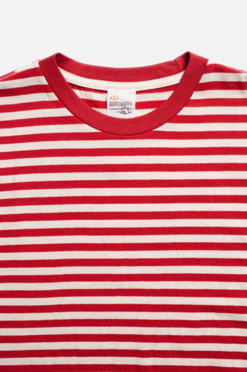 LEFFE BRETON STRIPE TEE OFFWHITE/RED