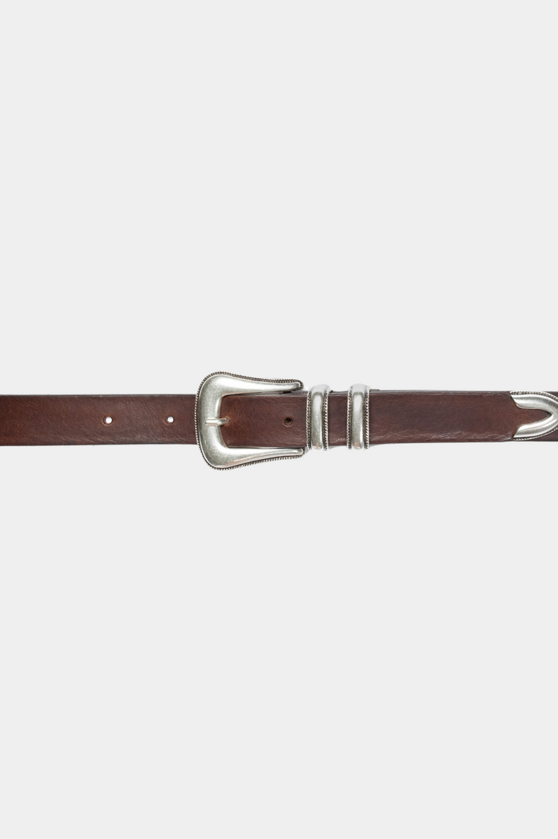 WESTERN SILVER BELT DARK BROWN