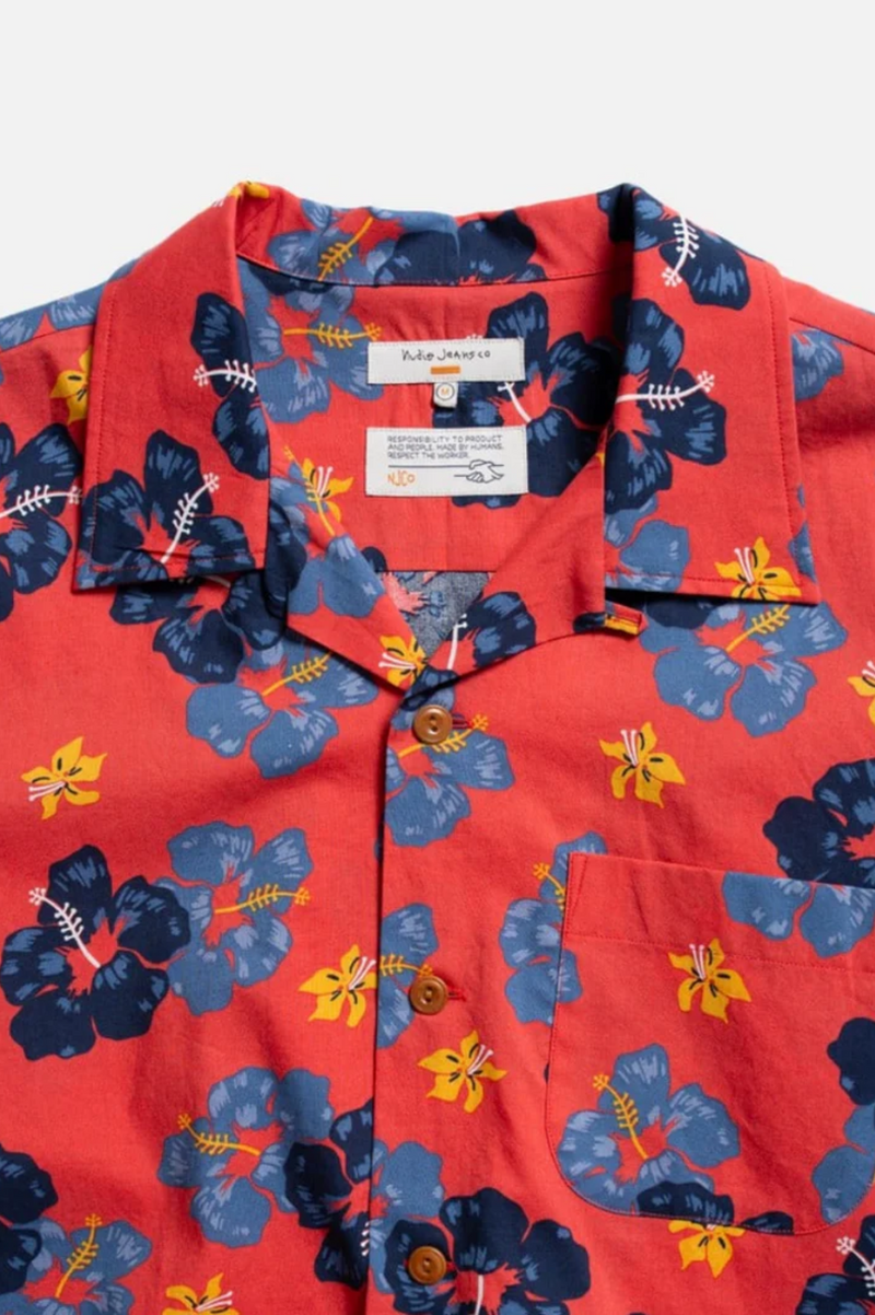 ARTHUR FLOWER HAWAII SHIRT RED