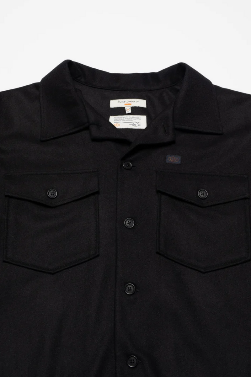 VINCENT SOLID BOARD SHIRT BLACK