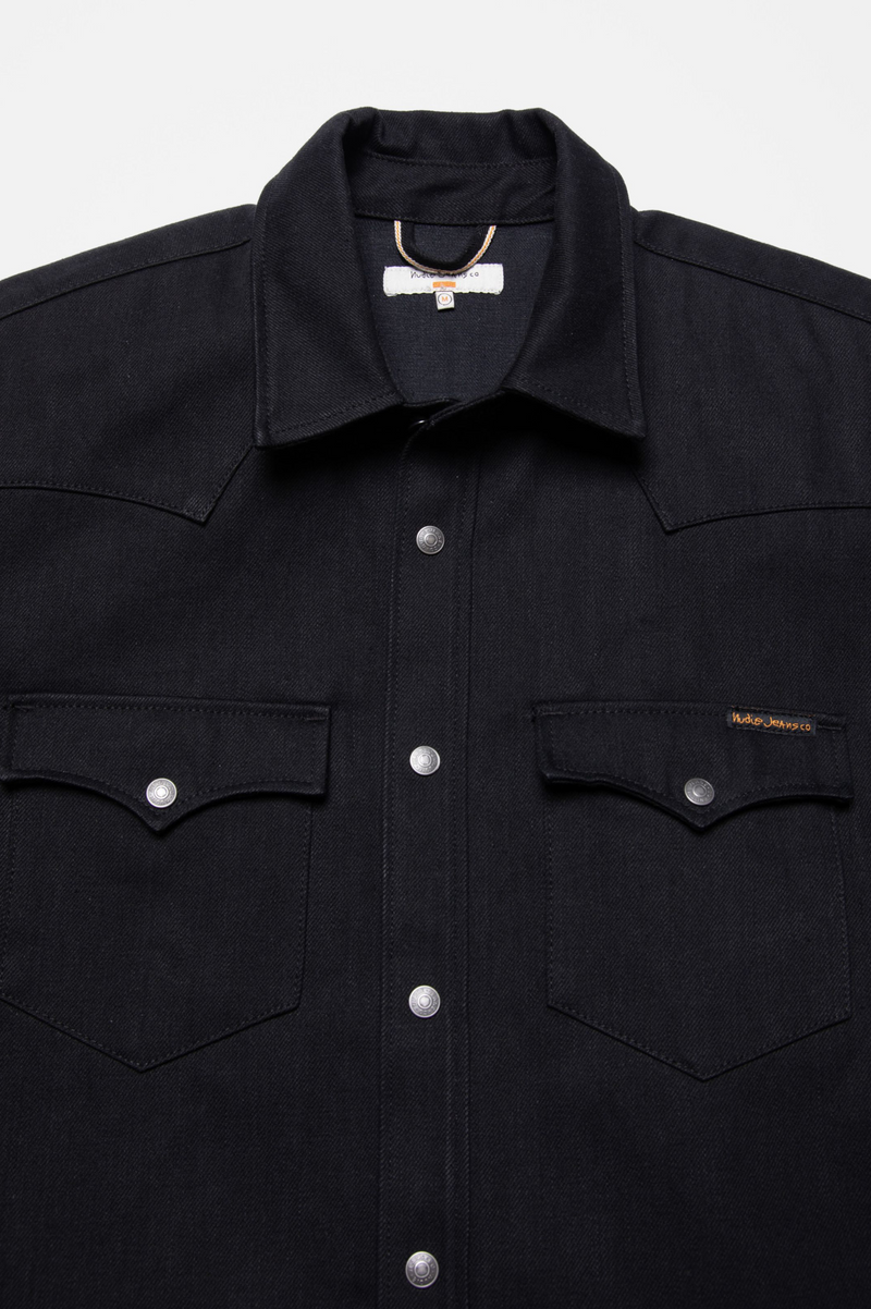 GEORGE SELVAGE DENIM SHIRT DRY BLACK