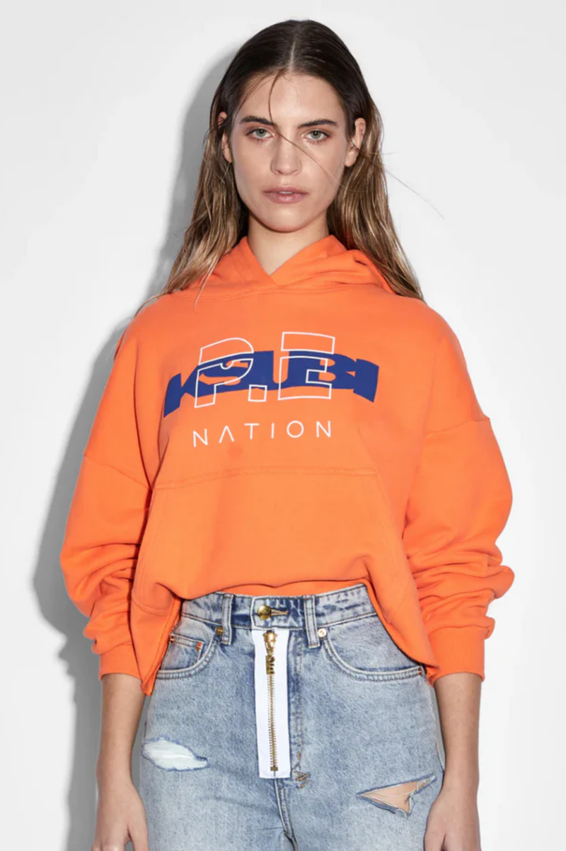 KSUBI X P.E NATION HOODIE SHOCKING ORANGE