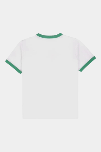 SERIF LOGO RINGER-TEE WHITE/VERDE