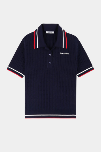 SERIF LOGO MILA POLO SHORT-SLEEVES NAVY/WHITE/BRIGHT RED