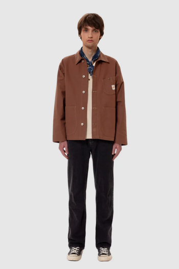 HOWIE WAXED CHORE JACKET BROWN