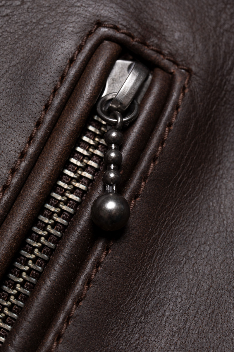 EDDY RIDER LEATHER JACKET BROWN