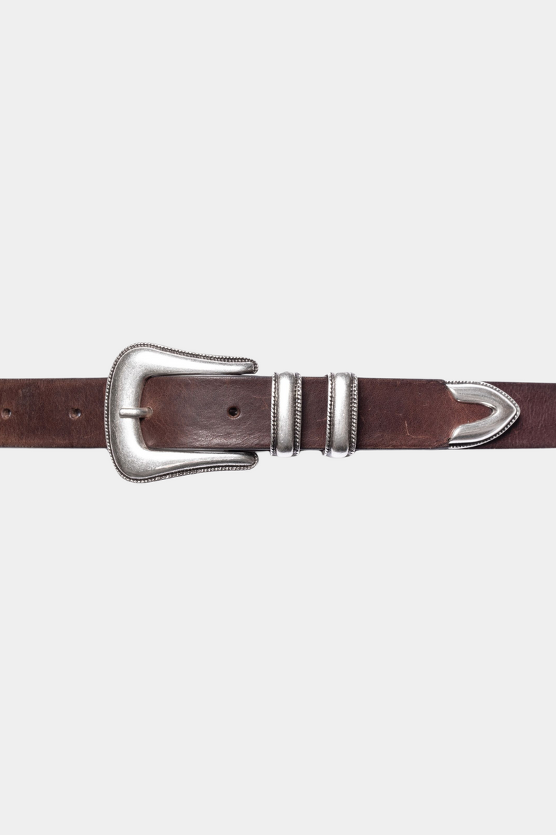 WESTERN SILVER BELT DARK BROWN