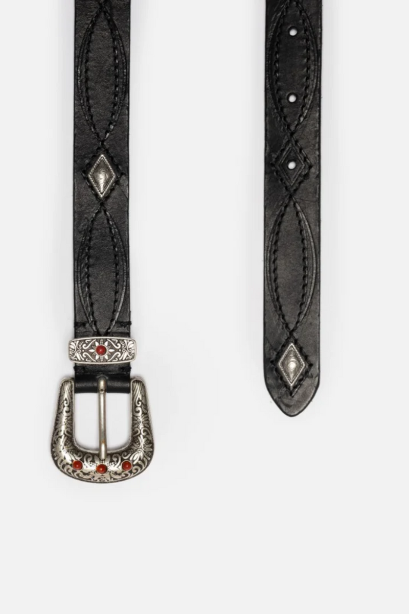 WESTERN EMBELLISHED BELT BLACK