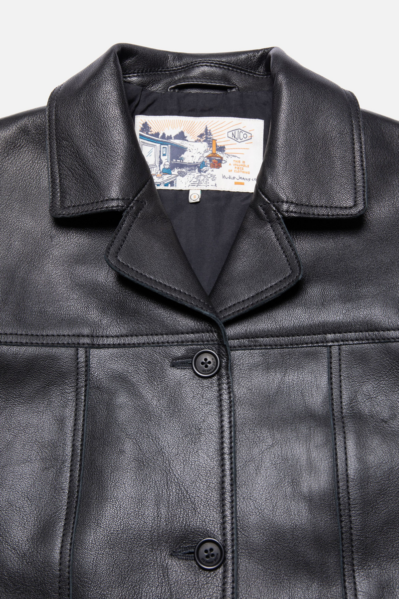 SAGA LEATHER BLAZER BLACK