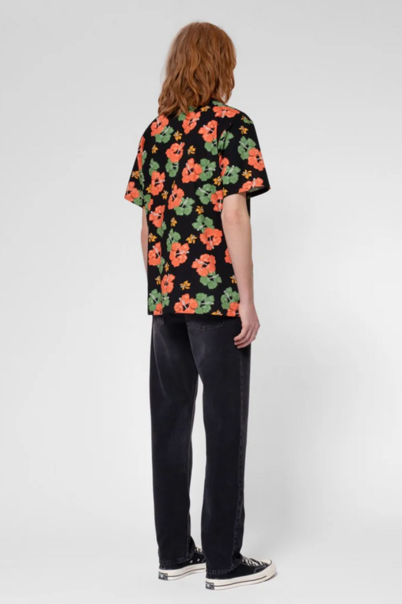 ARVID FLOWER HAWAII SHIRT BLACK