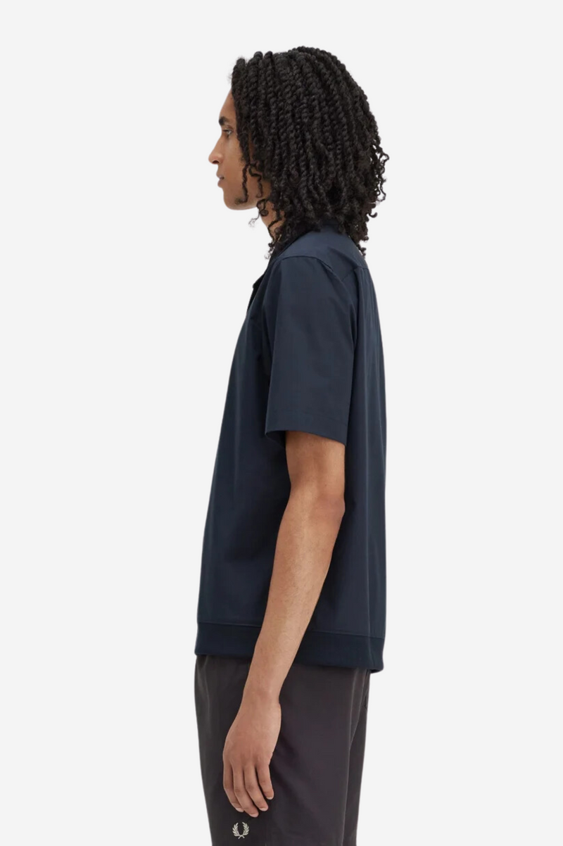 RIBBED HEM REVERE COLLAR SHIRT