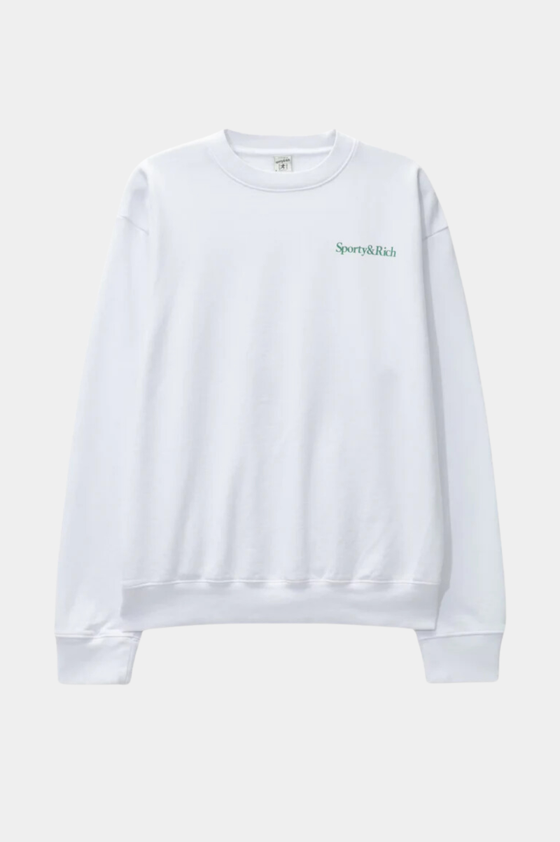 DRINK MORE WATER CREWNECK WHITE/VERDE