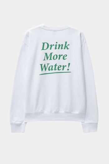 DRINK MORE WATER CREWNECK WHITE/VERDE