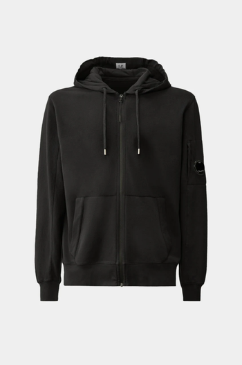 LIGHT FLEECE ZIPPED HOODED SWEATSHIRT