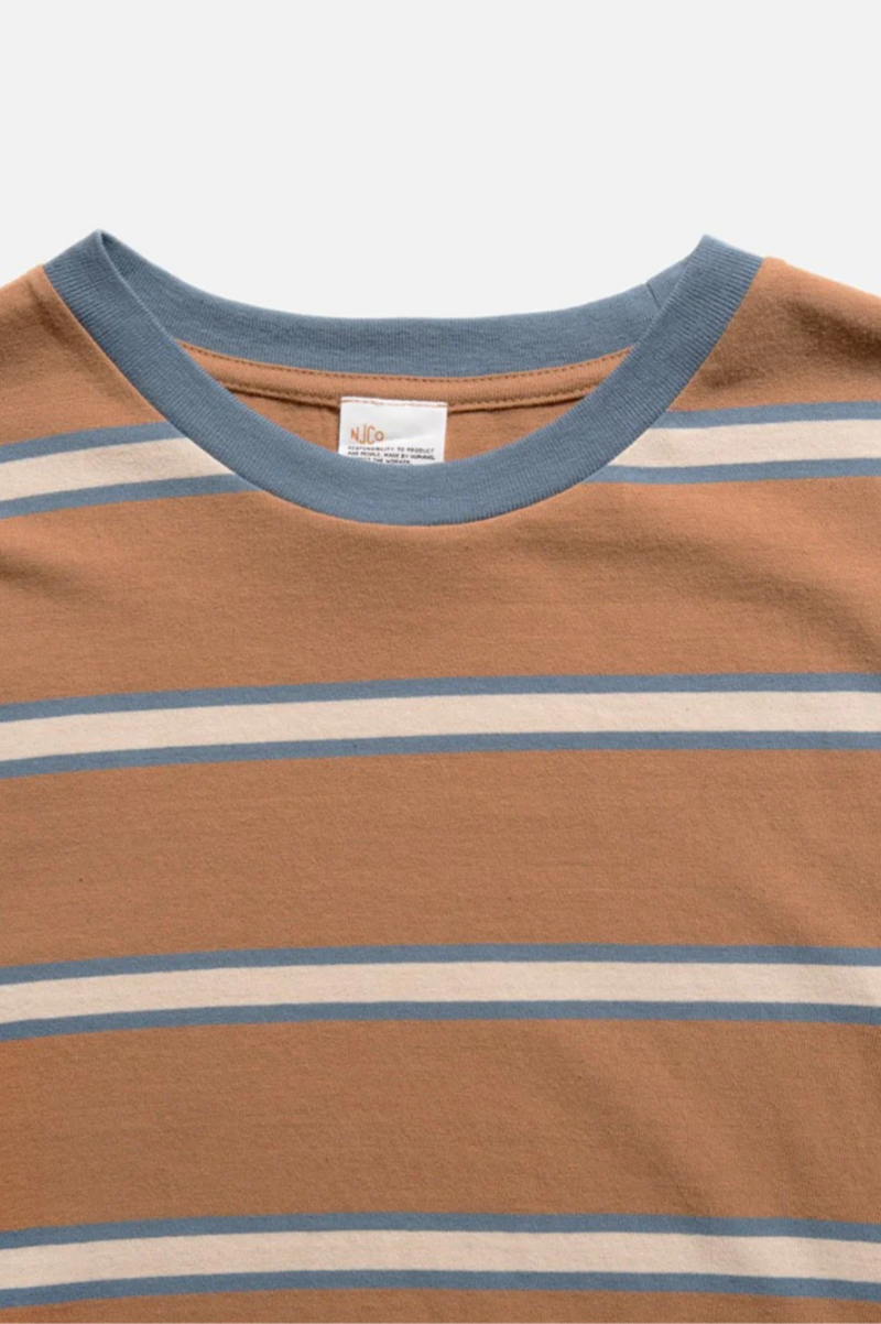 LEFFE 90S STRIPE T-SHIRT TOBACCO