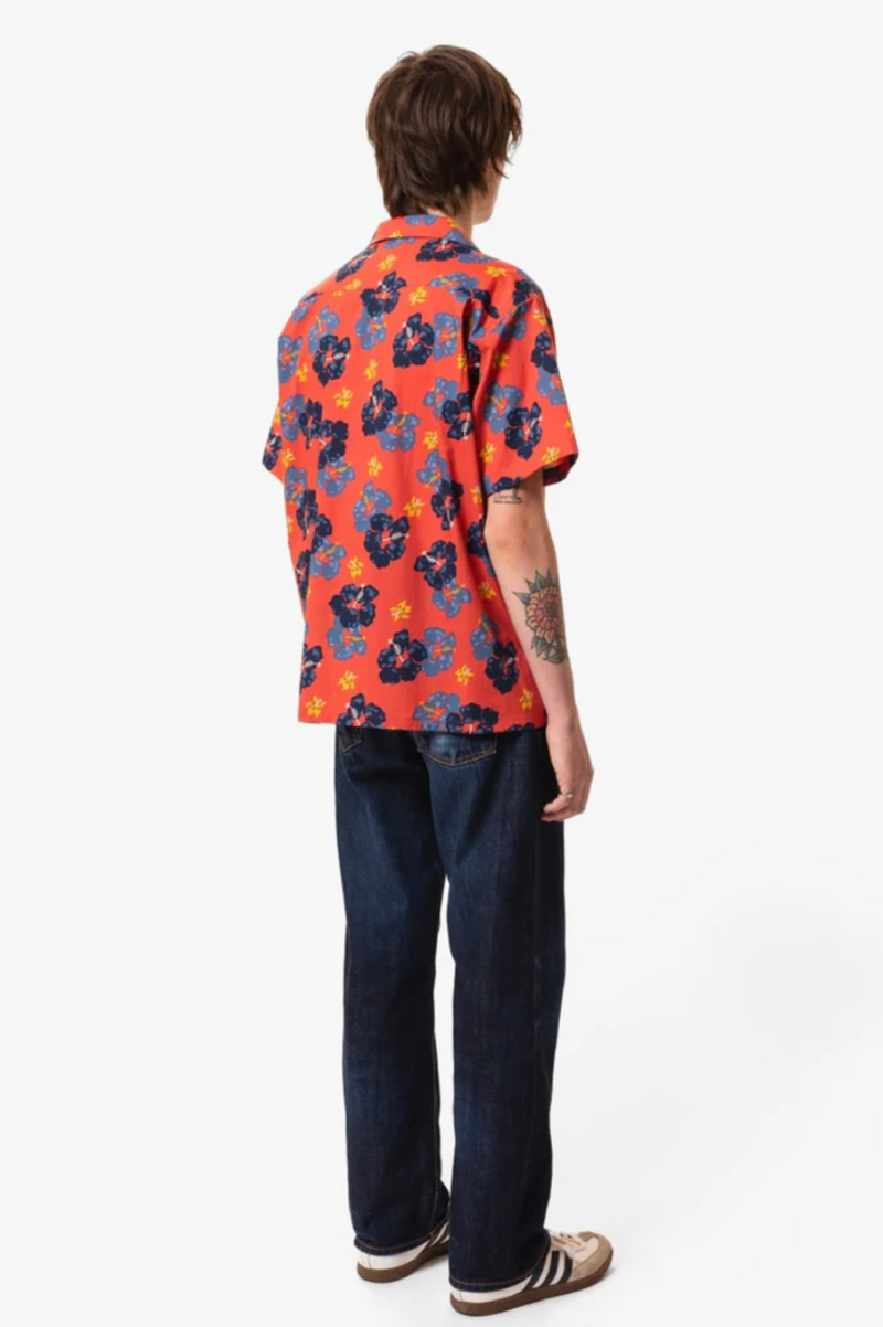 ARTHUR FLOWER HAWAII SHIRT RED