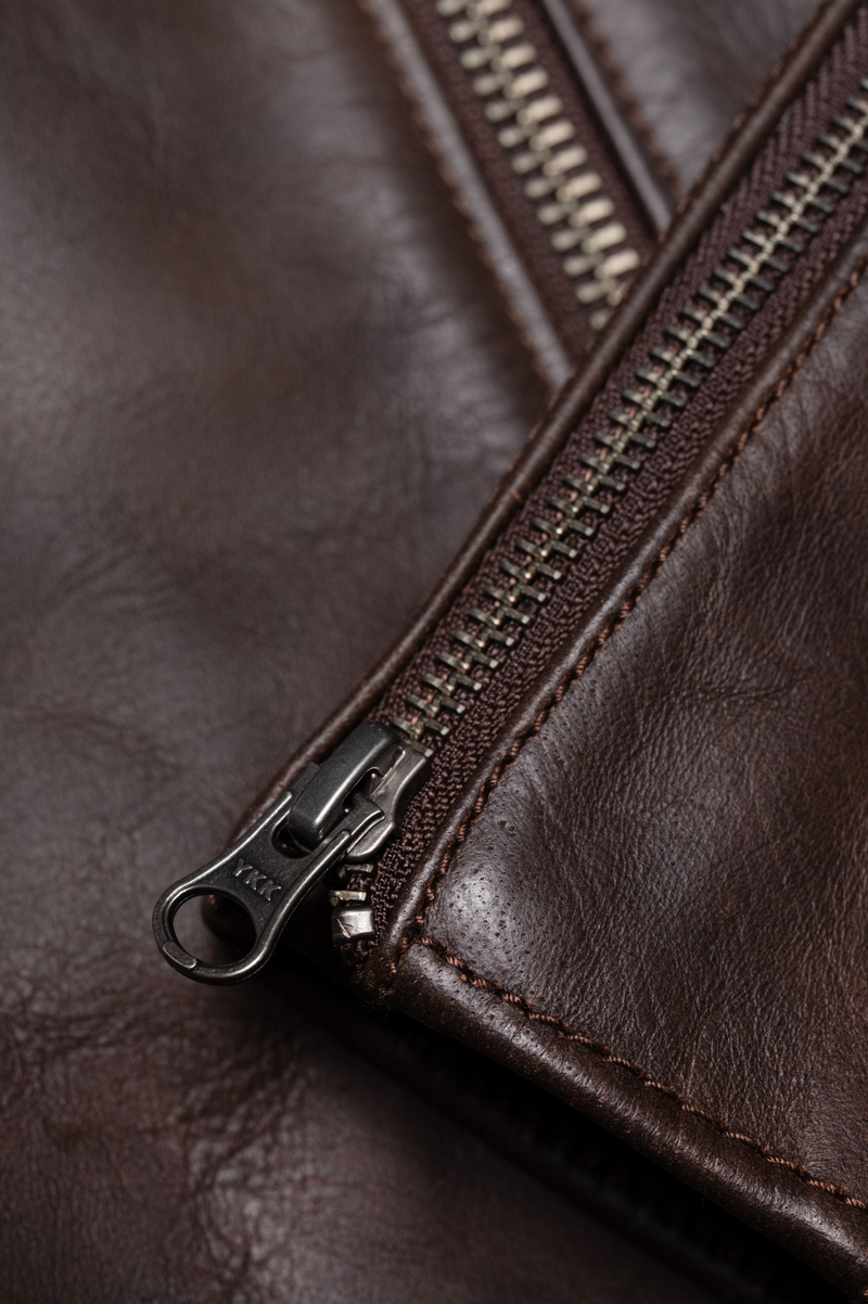 EDDY RIDER LEATHER JACKET BROWN