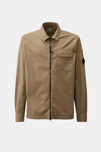 ORGANIC GABARDINE ZIPPED OVERSHIRT