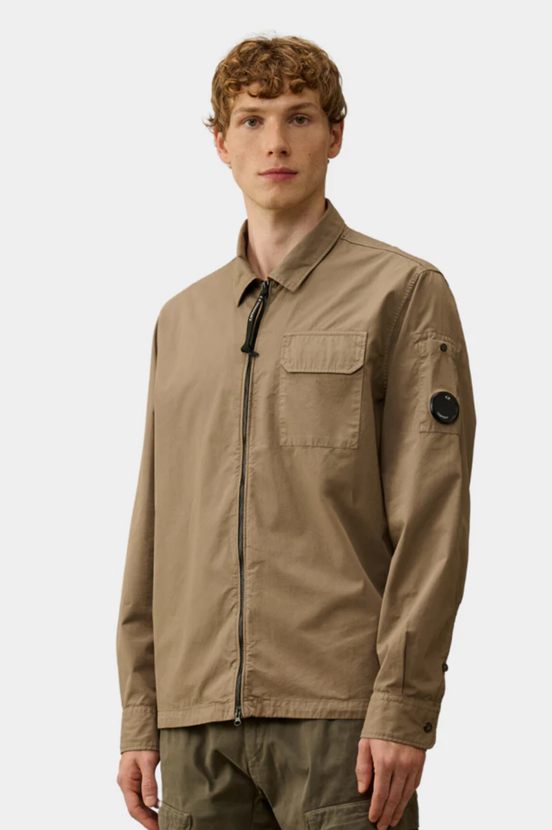 ORGANIC GABARDINE ZIPPED OVERSHIRT