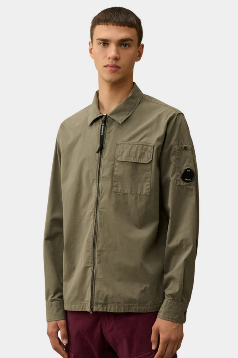 ORGANIC GABARDINE ZIPPED OVERSHIRT