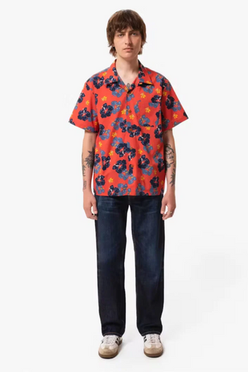 ARTHUR FLOWER HAWAII SHIRT RED