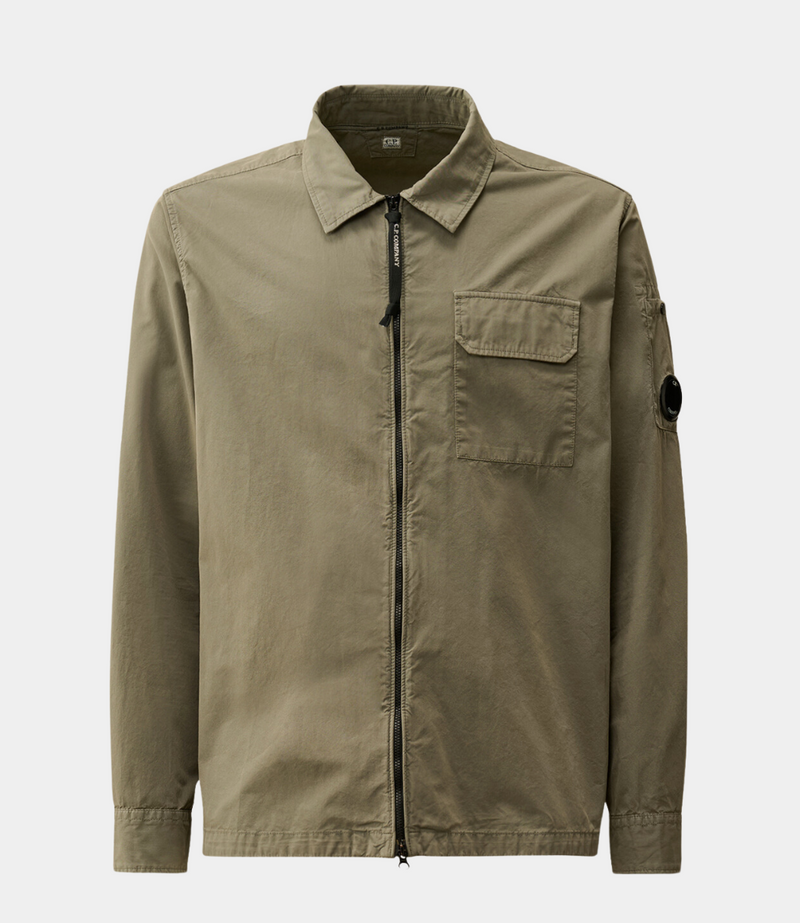 ORGANIC GABARDINE ZIPPED OVERSHIRT