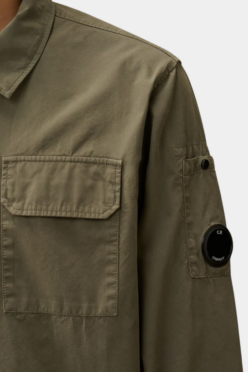 ORGANIC GABARDINE ZIPPED OVERSHIRT