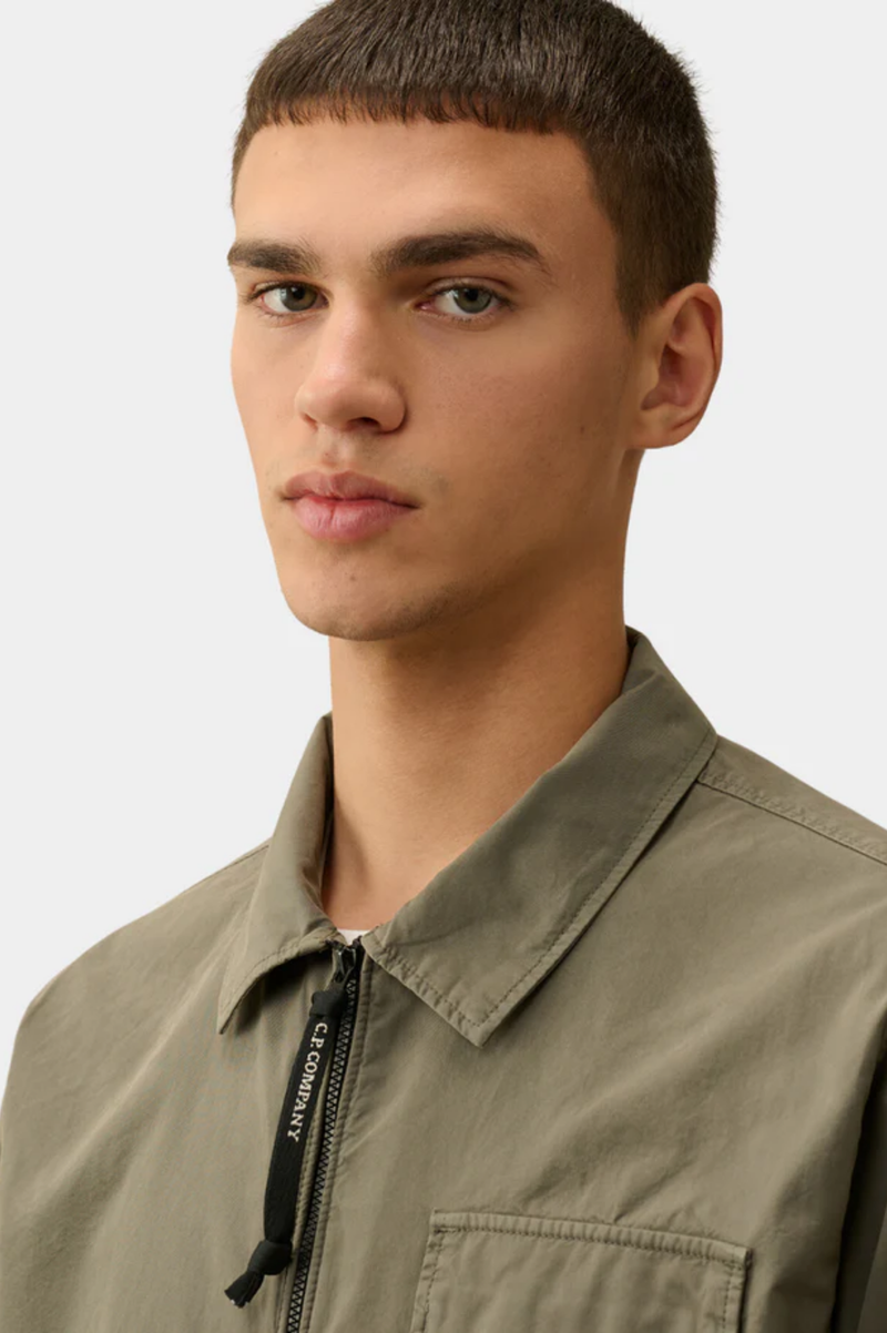 ORGANIC GABARDINE ZIPPED OVERSHIRT