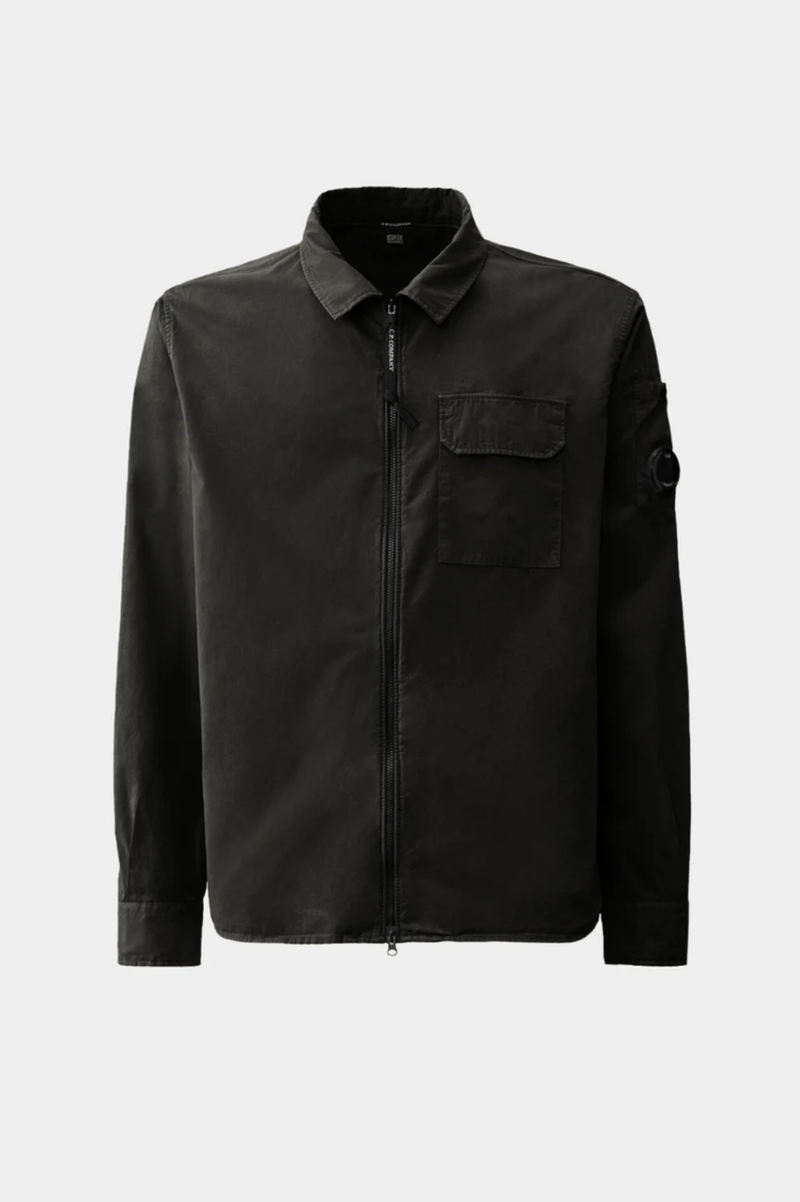 ORGANIC GABARDINE ZIPPED OVERSHIRT