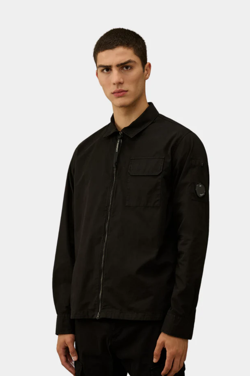 ORGANIC GABARDINE ZIPPED OVERSHIRT