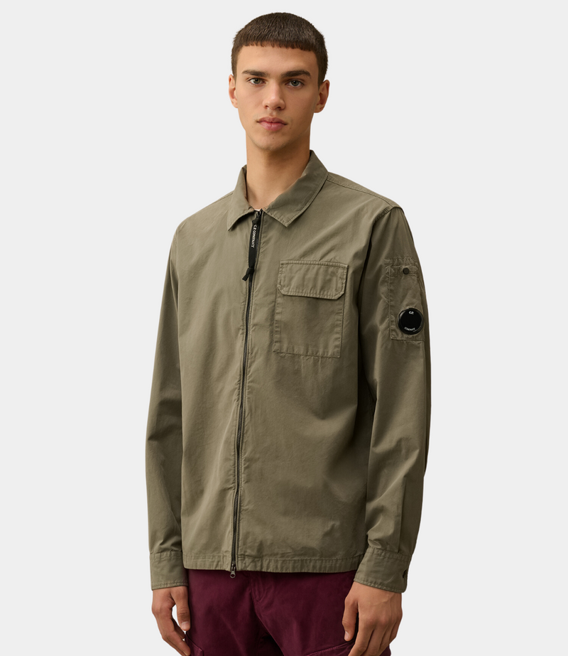 ORGANIC GABARDINE ZIPPED OVERSHIRT