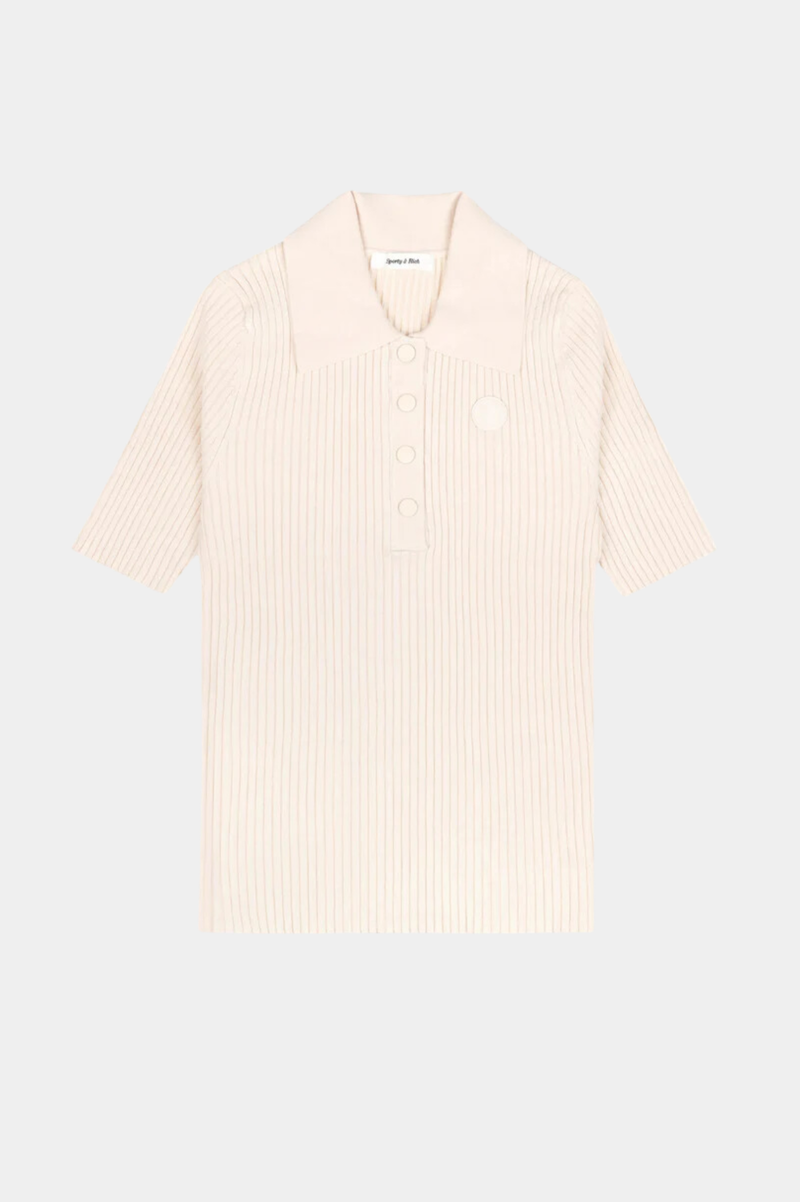 SRHWC RIBBED POLO CREAM/CREAM