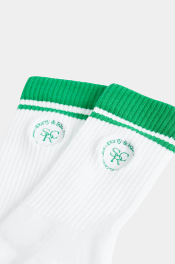 SRHWC EMBROIDERED SOCKS WHITE/VERDE