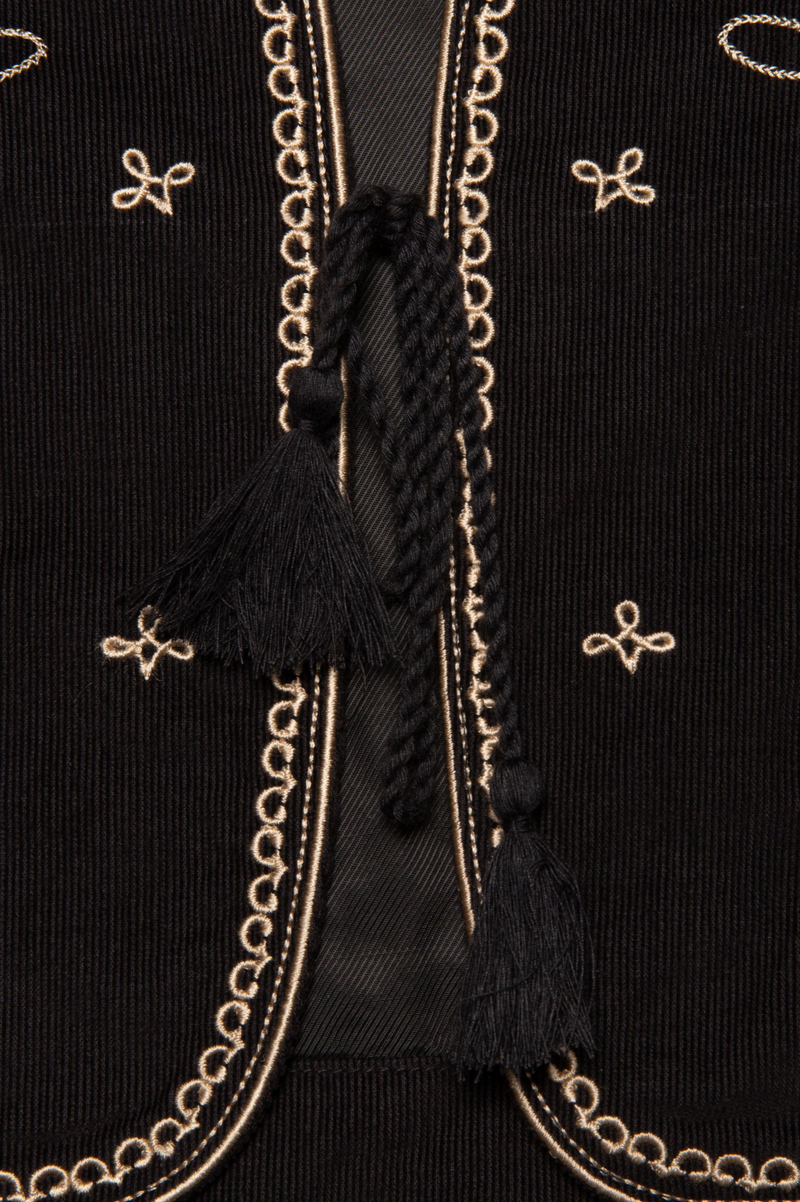 VERA EMBROIDERED VEST BLACK