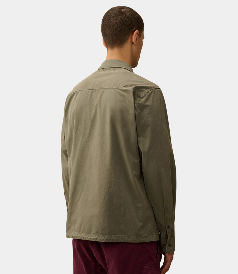 ORGANIC GABARDINE ZIPPED OVERSHIRT