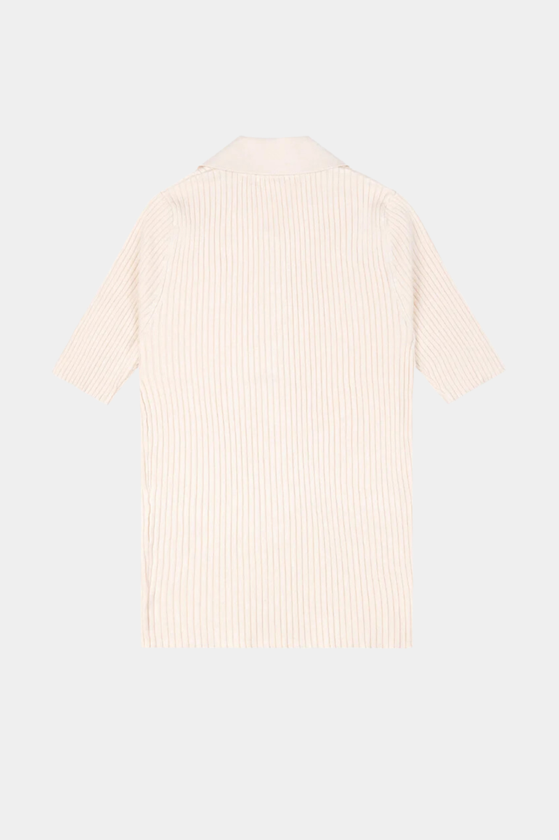 SRHWC RIBBED POLO CREAM/CREAM